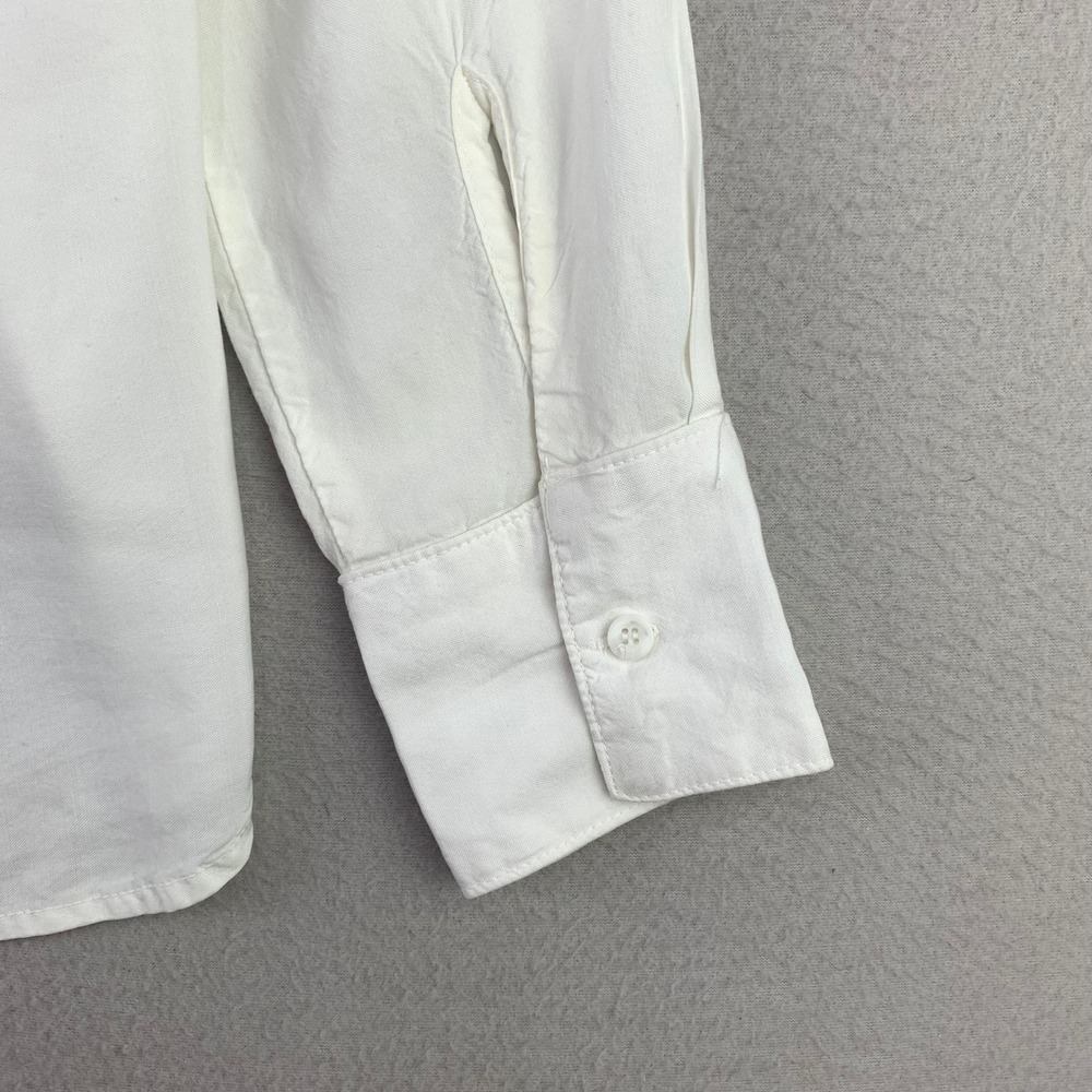 Cloth & Stone Anthropologie Button Down Shirt Womens S White Beach Tencel Pocket - Picture 10 of 11